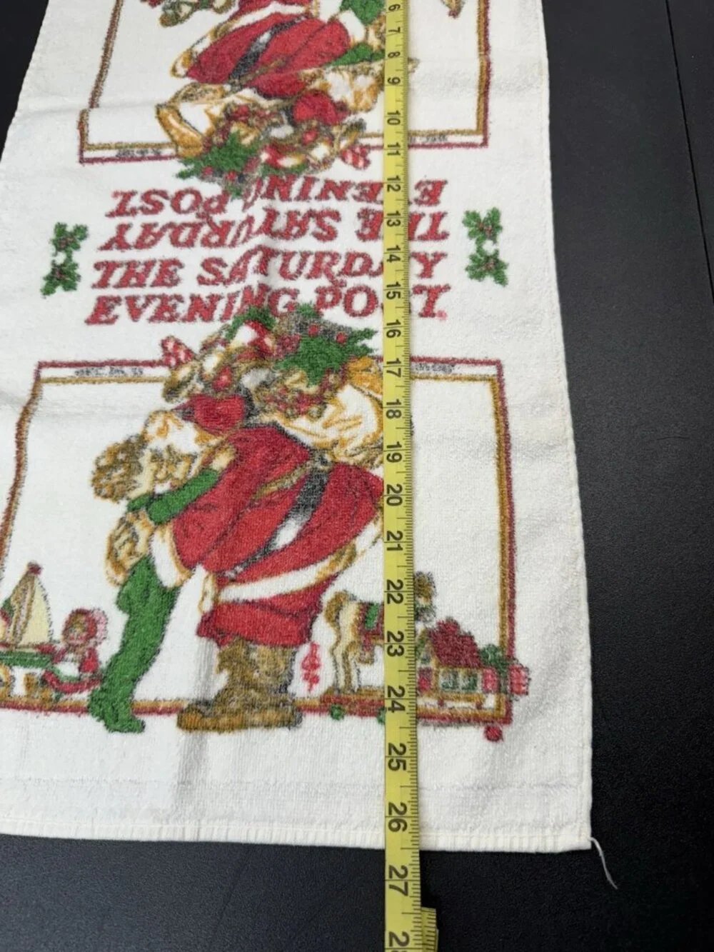 Vintage Cannon Kitchen Dish Towel The Saturday Evening Post Santa Christmas